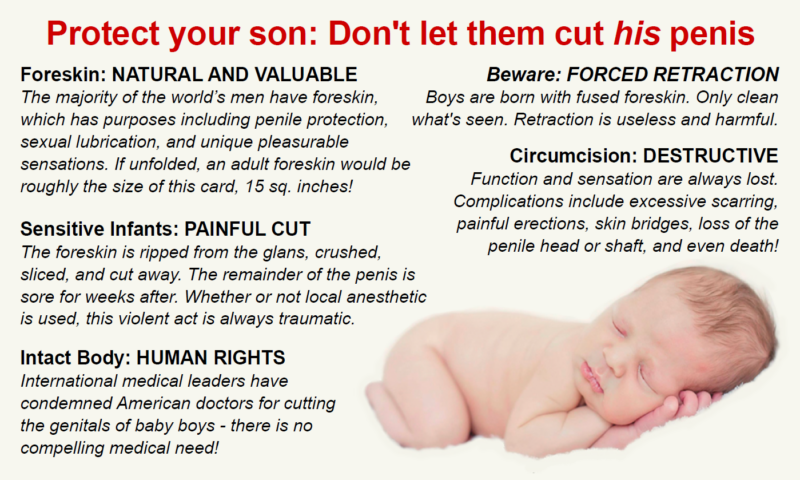 Infocard Back – Protect your son: Don't let them cut his penis